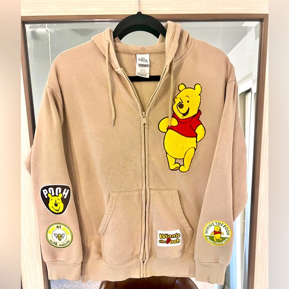 Disney Sweaters - Disney Winnie the Pooh Women's Full Zip Brushed Fleece Hoodie - Size Medium